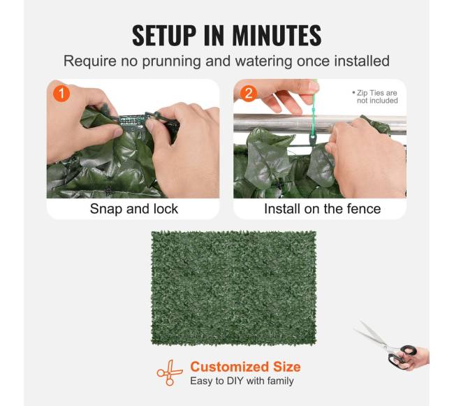 Dirbtinis gyvatvorės ekranas, 183 cm x 244 cm4