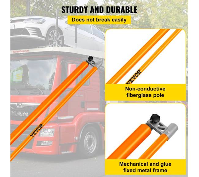 Aukščio matavimo lazda, 6 m stiklo pluošto4