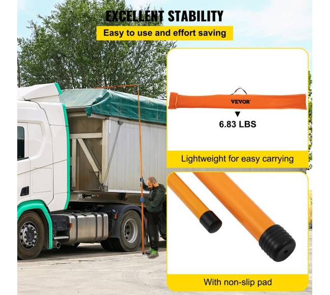 Aukščio matavimo lazda, 6 m stiklo pluošto5