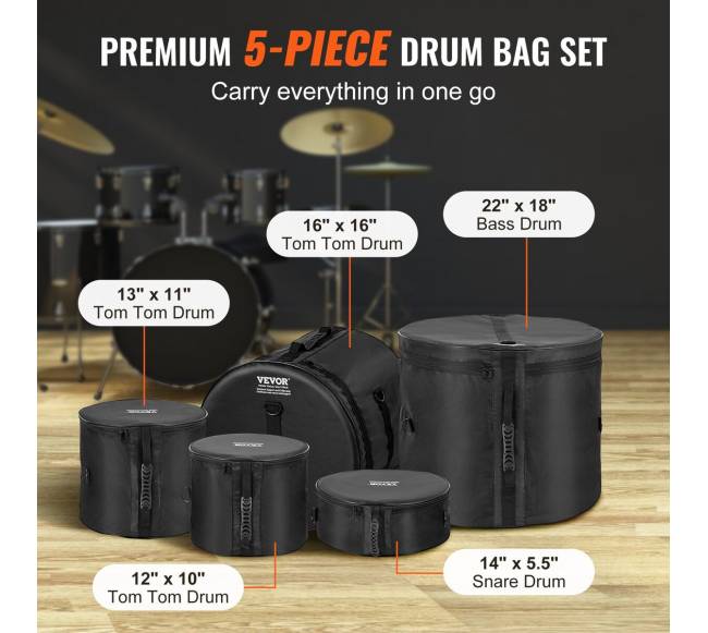 5 dalių būgnų krepšių komplektas iš oxford audinio2