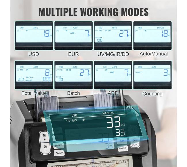 Banknotų skaičiavimo aparatas su padirbinių aptikimu2