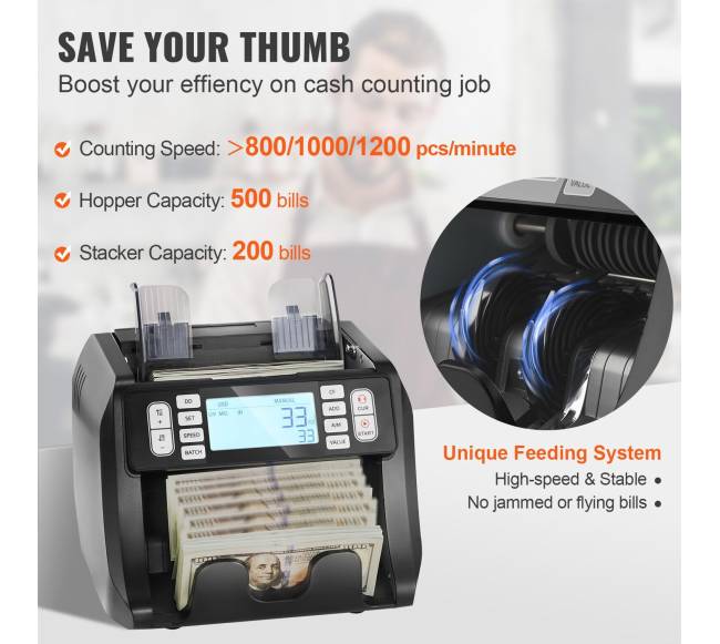 Banknotų skaičiavimo aparatas su padirbinių aptikimu3