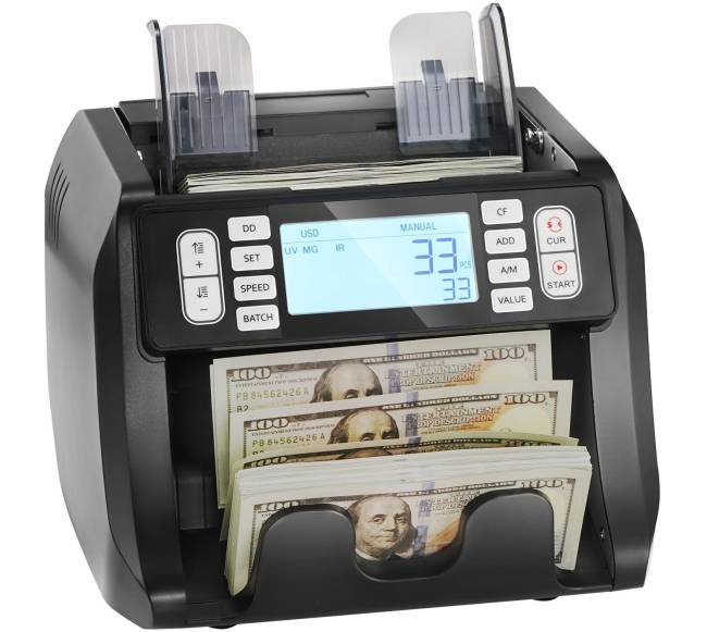 Banknotų skaičiavimo aparatas su padirbinių aptikimu8