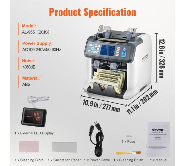 Banknotų skaičiuoklė su 2CIS SN UV IR MG DD6