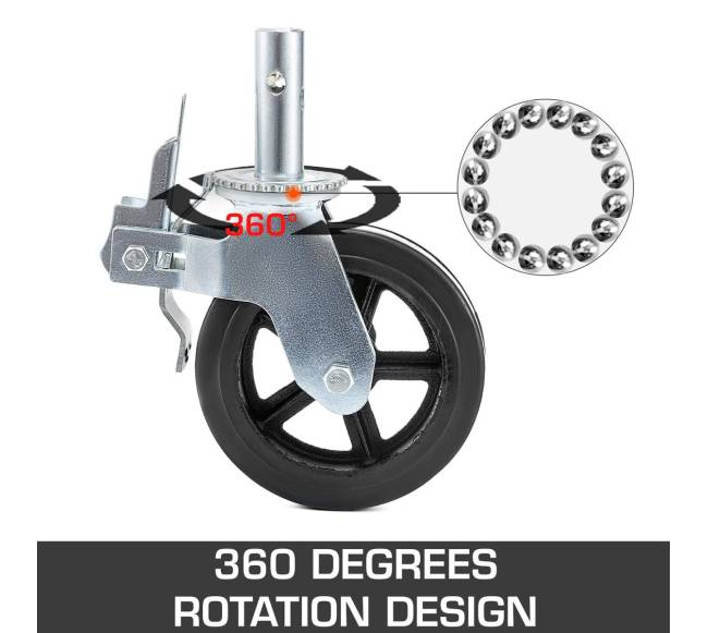 4 dalių 20 cm guminiai sukamieji ratukai1
