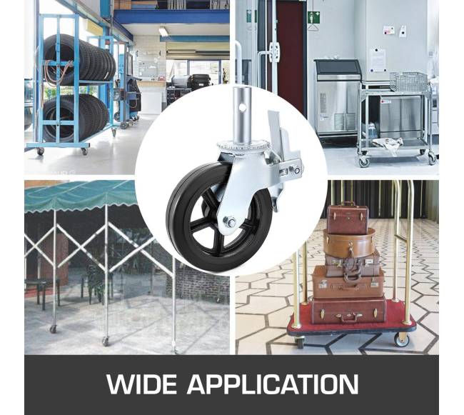 4 dalių 20 cm guminiai sukamieji ratukai6