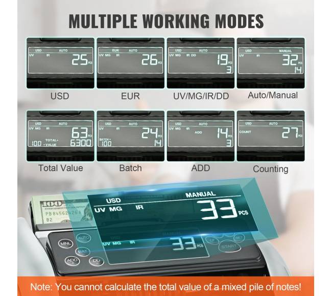 Pinigų skaičiavimo mašina su netikrų pinigų aptikimu2