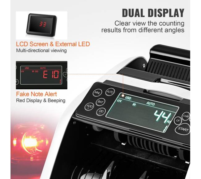 Pinigų skaičiavimo mašina su netikrų pinigų aptikimu4