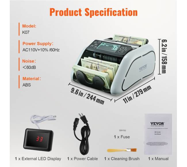 Pinigų skaičiavimo mašina su netikrų pinigų aptikimu6