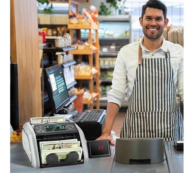 Pinigų skaičiavimo mašina su netikrų pinigų aptikimu7