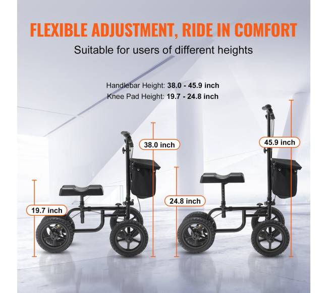 Sulankstomas kelių paspirtukas su reguliuojamu aukščiu2