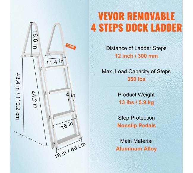 Nuimamos 4 pakopų aliuminio kopėčios6