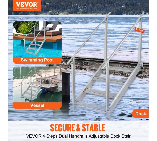 Aliuminės reguliuojamos kopėčios su turėklais1