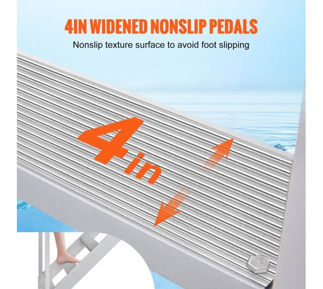 Aliuminės reguliuojamos kopėčios su turėklais3