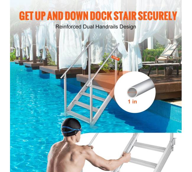 Aliuminės reguliuojamos kopėčios su turėklais4