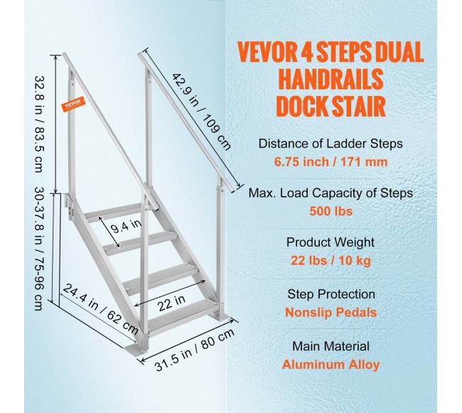 Aliuminės reguliuojamos kopėčios su turėklais6
