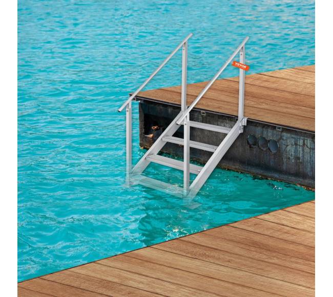 Aliuminės reguliuojamos kopėčios su turėklais7