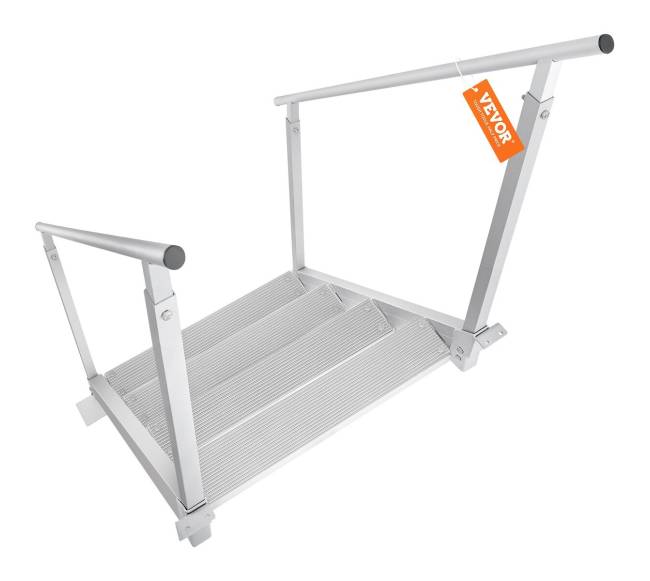 Aliuminės reguliuojamos kopėčios su turėklais8