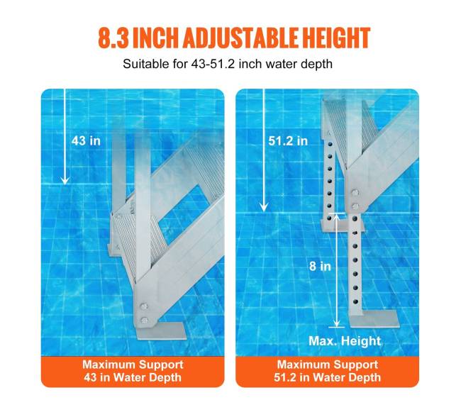 Aliuminis dokinis kopėčios, 43-51cm reguliuojamos2