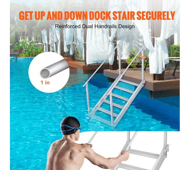 Aliuminis dokinis kopėčios, 43-51cm reguliuojamos4