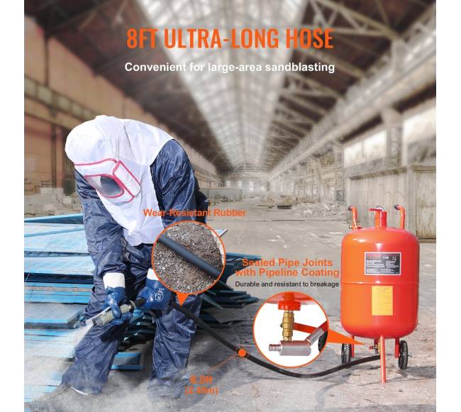 20 galonų smėliasrovė 60–110 PSI su 4 purkštukais5