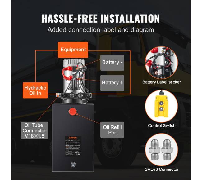 Hidraulinis siurblys 15 litrų dvipusis pompavimas 12V5