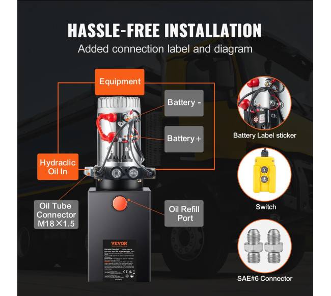 Hidraulinis siurblys 8 kvart dvigubo veikimo priekabai5