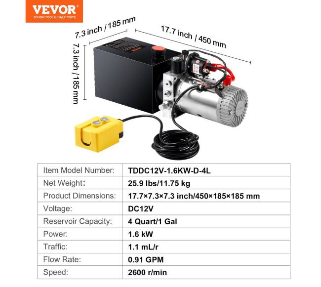 Hidraulinis vienpusių veiksmų siurblys 12V6