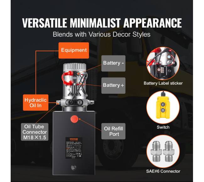 Hidraulinis siurblys 20 litrų vienpusis DC 12V5