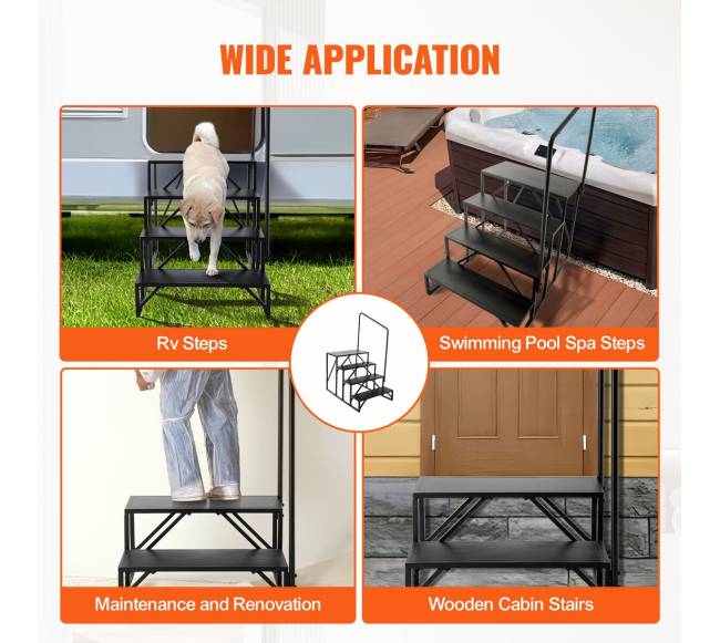 Laiptai kemperiams, 4 pakopų, su turėklais5