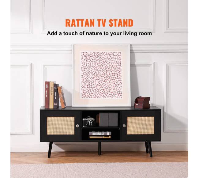 Rataninė TV spintelė 140 cm1