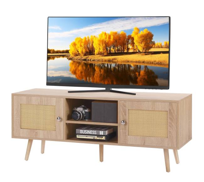 Rataninė TV spintelė, 55 colių televizoriui0