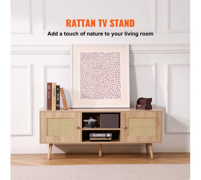 Rataninė TV spintelė, 55 colių televizoriui1