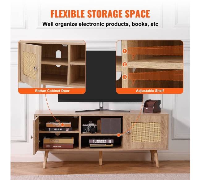 Rataninė TV spintelė, 55 colių televizoriui3