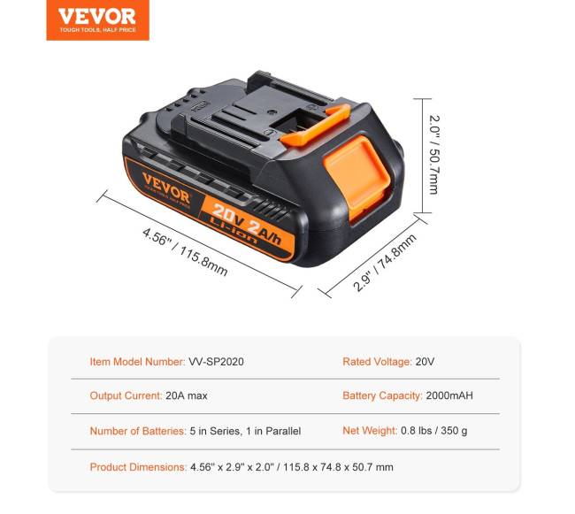 20V akumuliatoriaus pakaitalas elektriniams įrankiams6