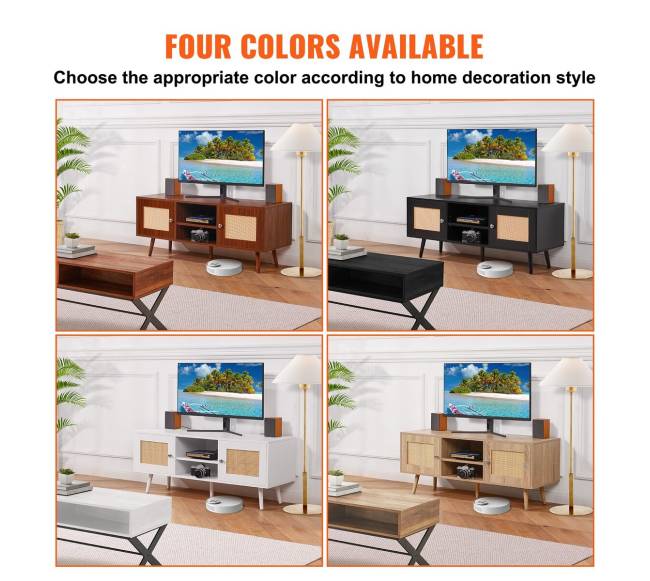 Baltas rotango televizoriaus stovas5