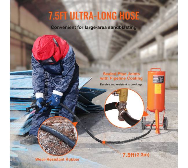 10 galonų smėliasrovė su dviem antgaliais ir žarna5