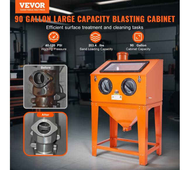 90 galonų smėliavimo spinta su dulkių surinktuvu1