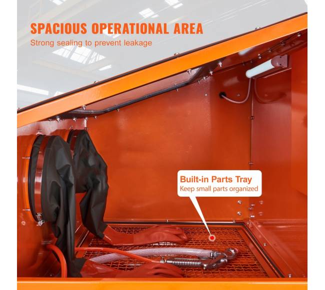 90 galonų smėliavimo spinta su dulkių surinktuvu3