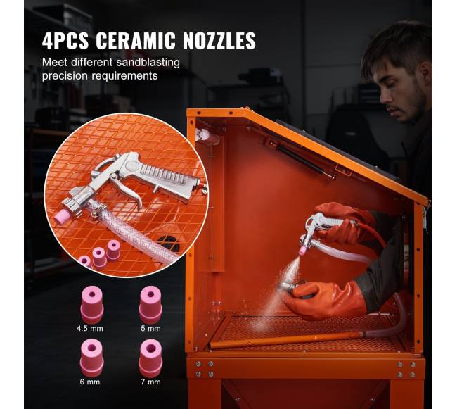 90 galonų smėliavimo spinta su dulkių surinktuvu4