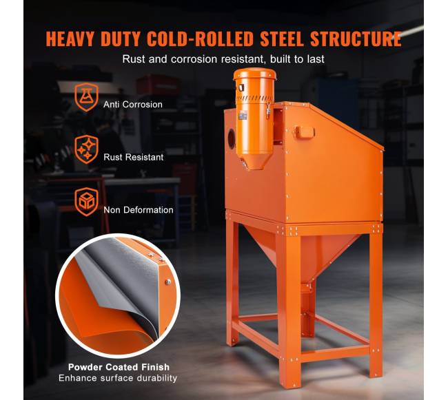 90 galonų smėliavimo spinta su dulkių surinktuvu5