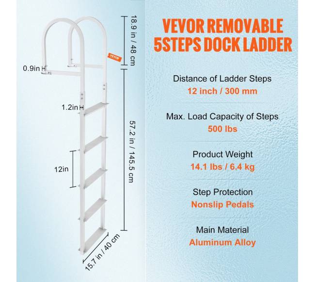 Valčių aliuminio laiptai su 5 pakopomis6