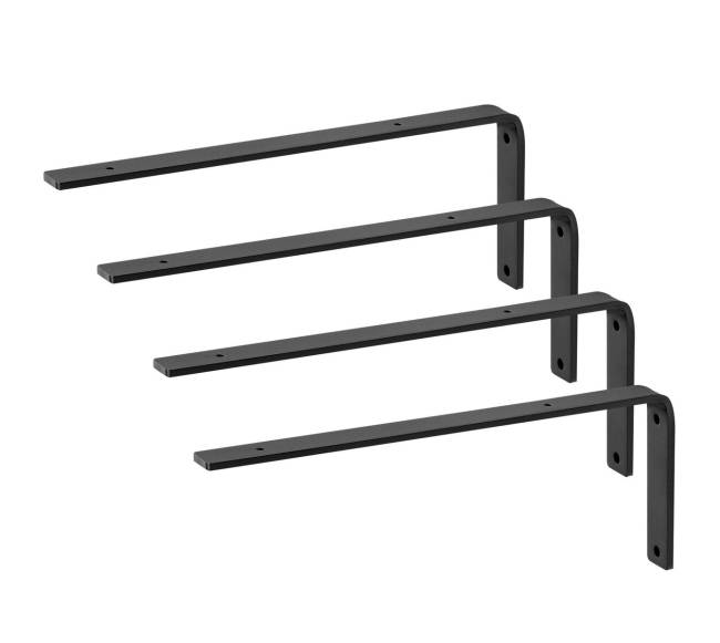 Plieniniai lentynų laikikliai, 4 vnt., juodi0
