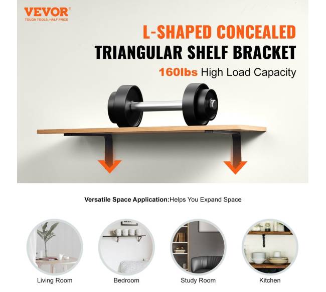 Plieniniai lentynų laikikliai, 4 vnt., juodi1