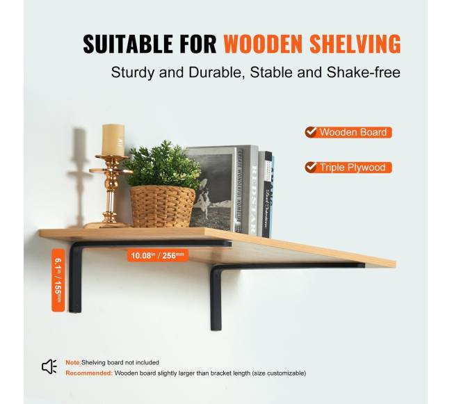 Plieniniai lentynų laikikliai, 4 vnt., juodi2