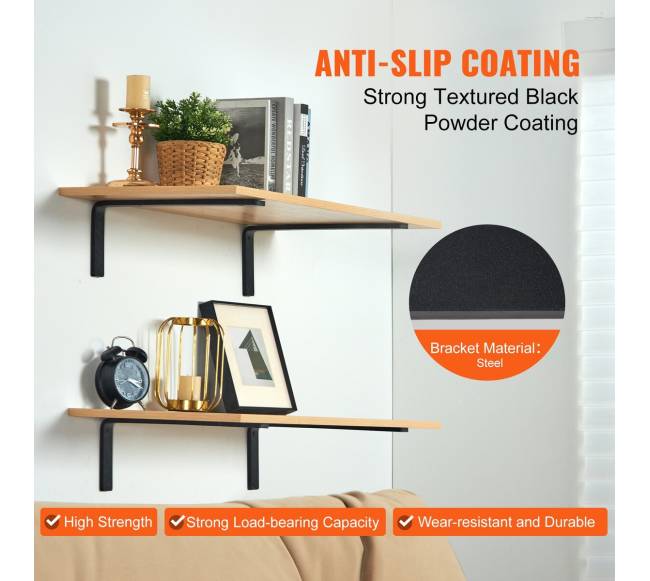 Plieniniai lentynų laikikliai, 4 vnt., juodi3