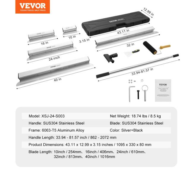 Glaistymo peilių rinkinys su prailginta rankena6