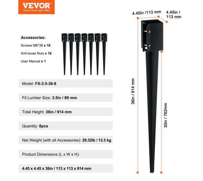 Pašto dėžutės ir turėklų inkaras 8 vnt.6