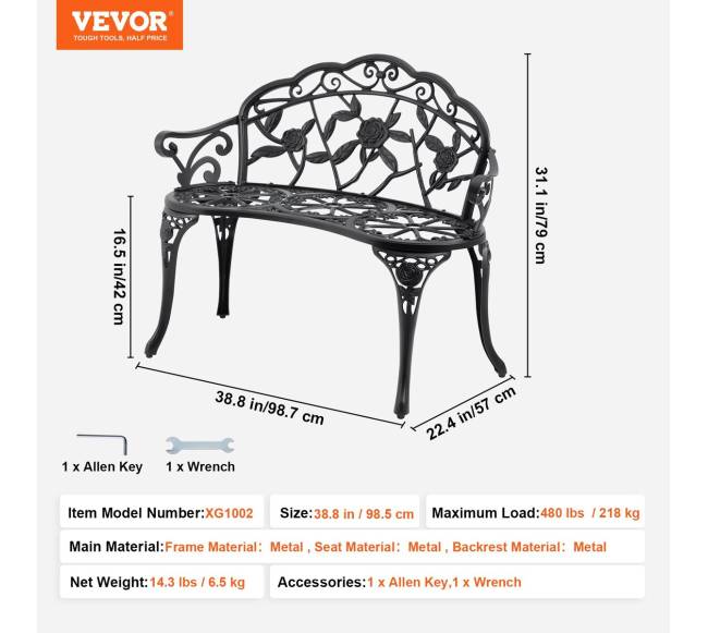 Metalinė lauko suolelis su atlošu6