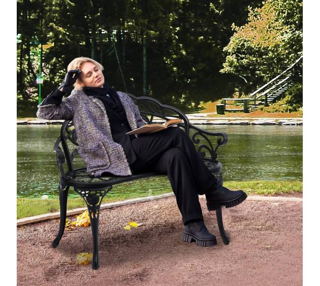 Metalinė lauko suolelis su atlošu7